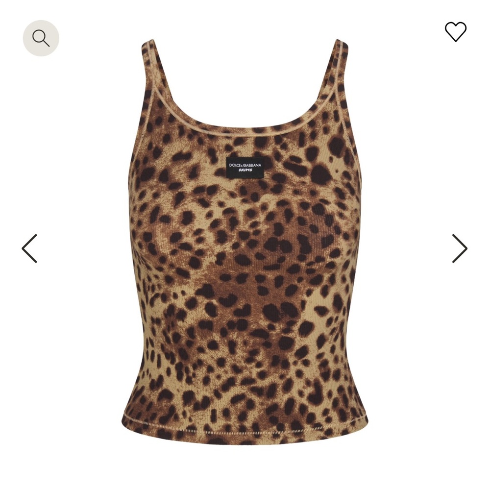 DOLCE & GABBANA X SKIMS COTTON RIB SCOOP TANK 
IN LEOPARD 
SOLD OUT